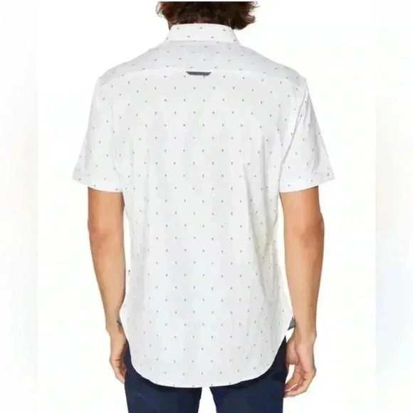 7 Diamond Men’s Suden Impact Short Sleeve Button-Up Shirt/White-SZ Large - Picture 2 of 8